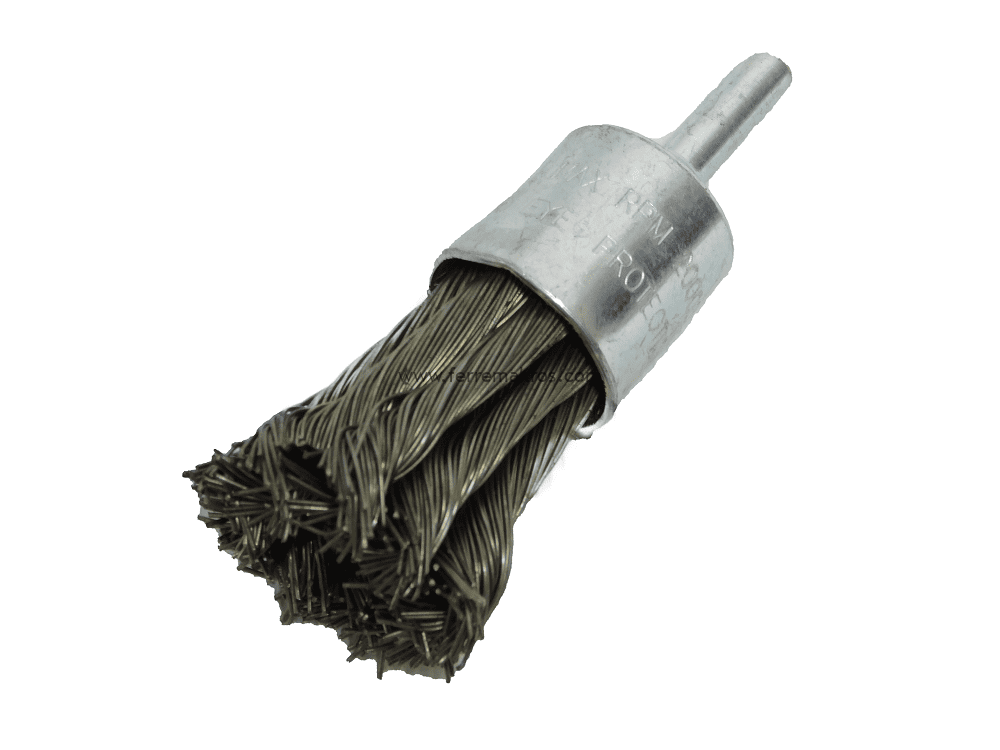 GRATA TIPO BROCHA TRENZADA CON ESPIGO INOX