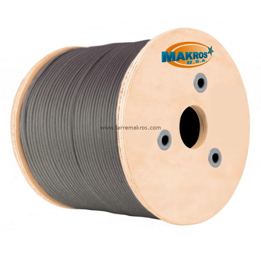 CABLE DE ACERO ANTIGIRO ALQUITRANADO ALMA DE ACERO
