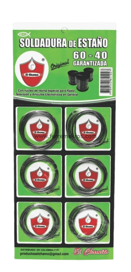 ROLLO DE SOLDADURA DE ESTAÑO X 6 UNIDADES